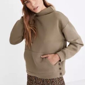 Madewell MWL Betterterry Mockneck Side-Button Sweatshirt Size Small
